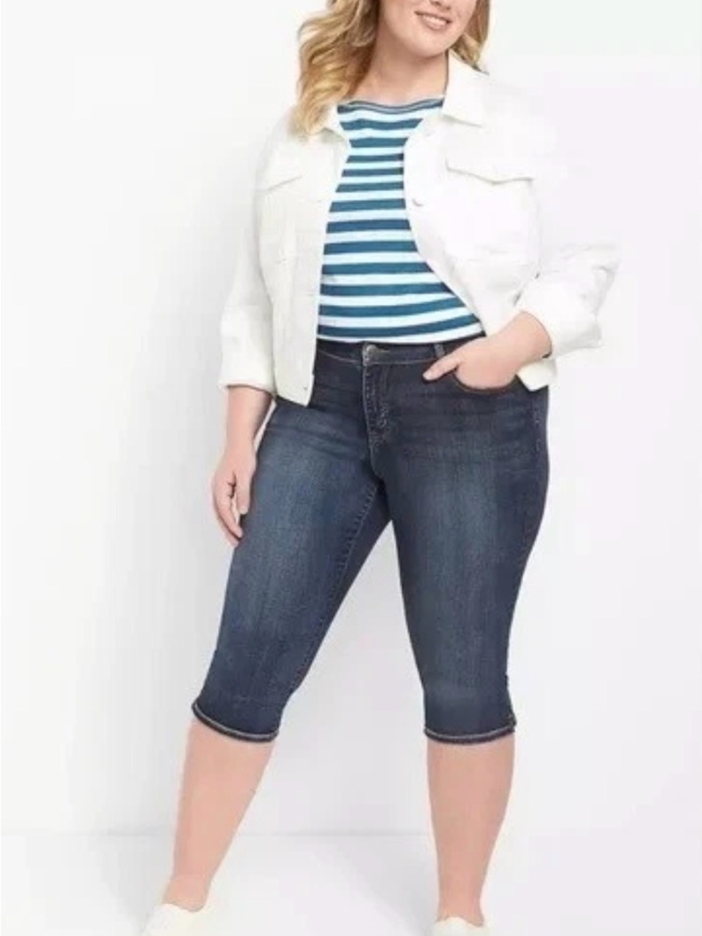 Lane Bryant Dark Blue Denim Capri Jeans
